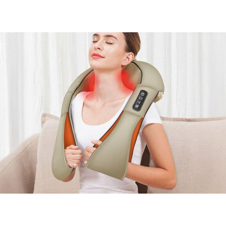 Masážní přístroj na ramena LTC Shiatsu 6D, 3 rychlosti, 5V, 24W, funkce vyhřívání, LED podsvícení, protiskluzové popruhy