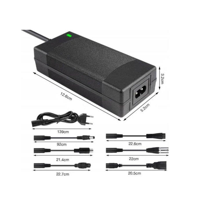 Univerzální nabíječka Lextool pro skútry a elektrická vozidla, 54,6 V 2A, 6 zástrček DC, LXG95
