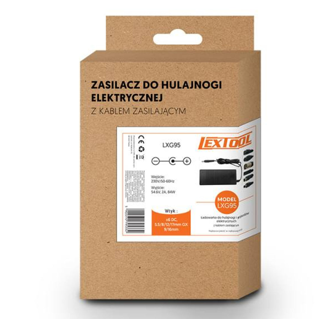 Univerzální nabíječka Lextool pro skútry a elektrická vozidla, 54,6 V 2A, 6 zástrček DC, LXG95