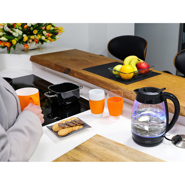 Rychlovarná konvice Lafe, příkon 2200 W, objem 2 l, sklo, Essential XL