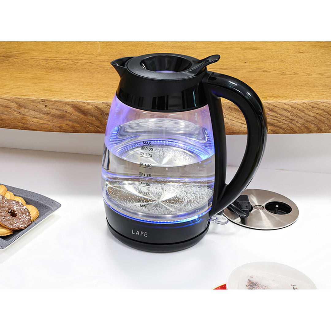 Rychlovarná konvice Lafe, příkon 2200 W, objem 2 l, sklo, Essential XL