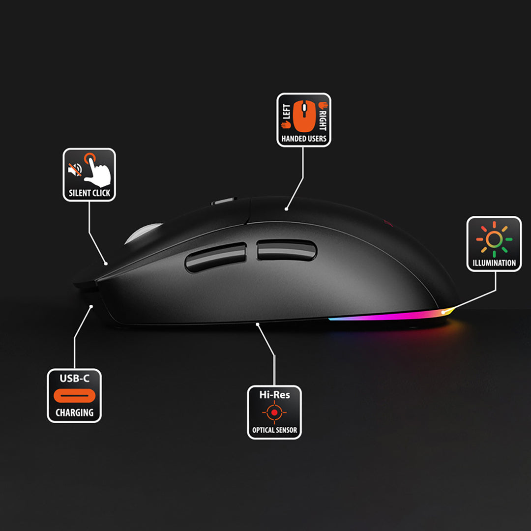 Bezdrátová tichá a dobíjecí myš 2 v 1 (BT/RF) MT1124, Media-Tech