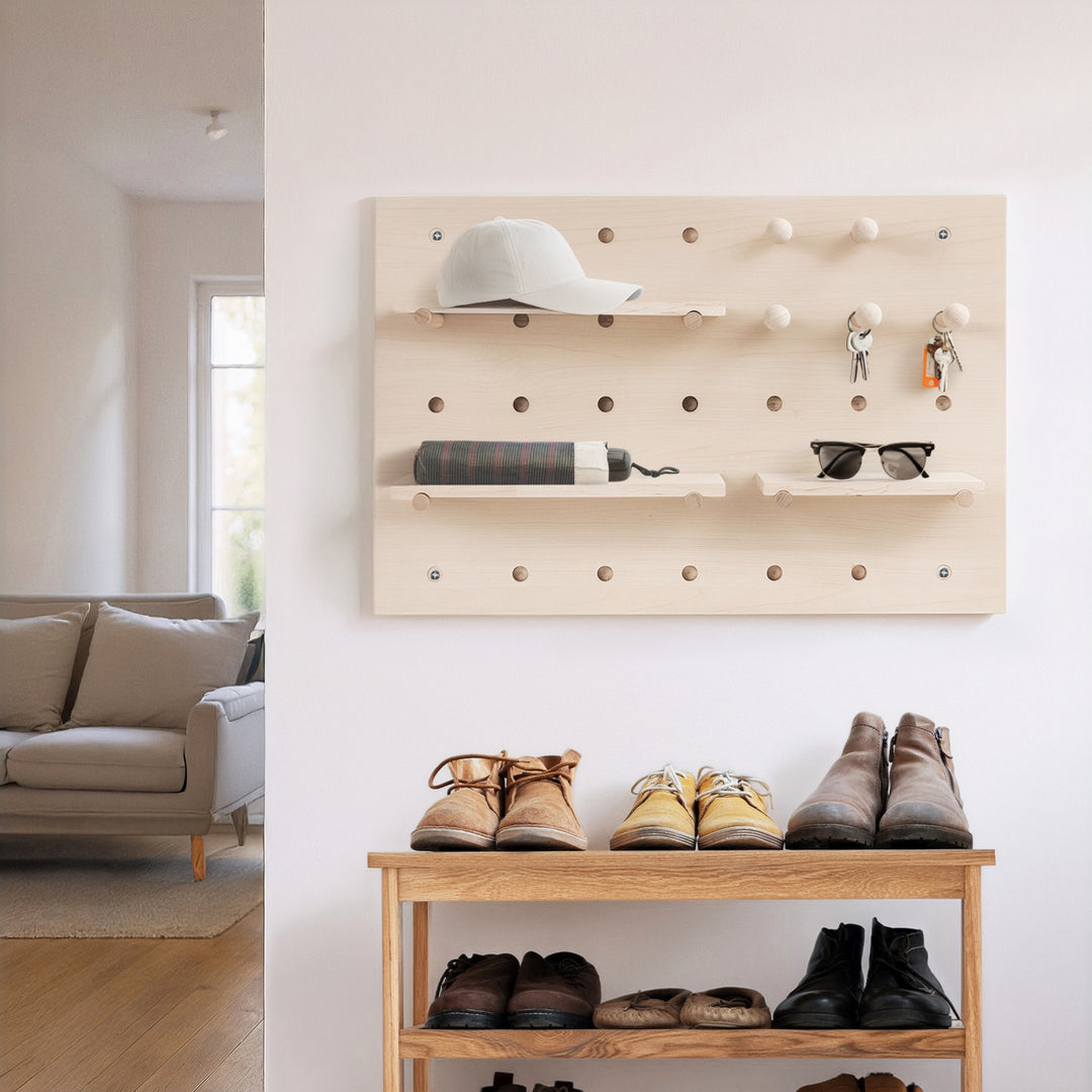 Dřevěný organizér na tabuli Maclean, barva světlého dřeva, 40x60cm, max. 20kg, MC-130 WD, 2 kusy