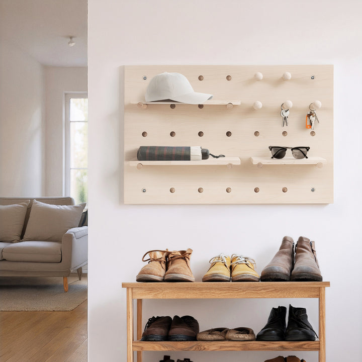 Dřevěný organizér na tabuli Maclean, barva světlého dřeva, 40x60cm, max. 20kg, MC-130 WD, 2 kusy