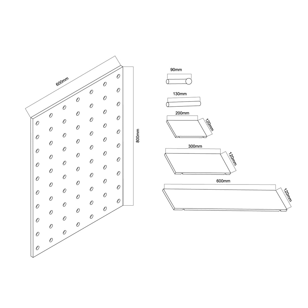 Dřevěný organizér na tabuli Maclean, barva světlého dřeva, 60x80 cm, max. 20 kg, MC-131 WD, 2 kusy