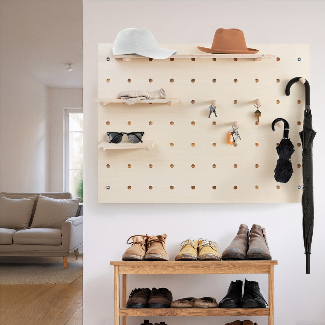 Dřevěný organizér na tabuli Maclean, barva světlého dřeva, 60x80 cm, max. 20 kg, MC-131 WD, 2 kusy