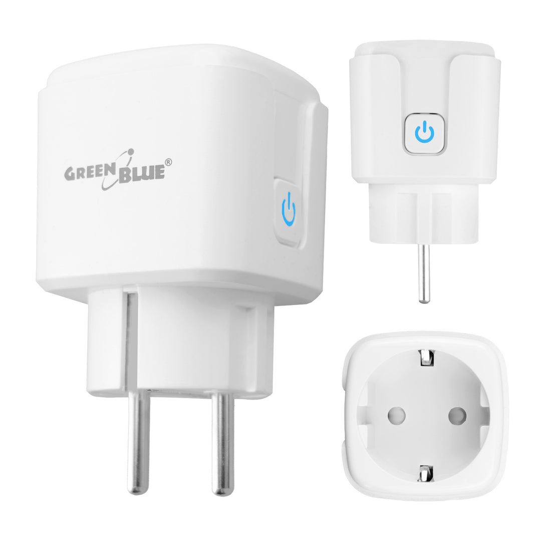 Dálkově ovládaná WiFi zásuvka GreenBlue, Android/iOS/Alexa/Google Home, časovač, měřič spotřeby, max. 16 A/3840 W, GB735 W