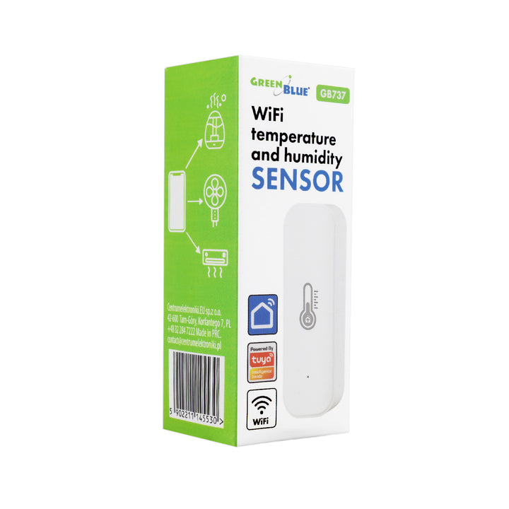 Senzor teploty a vlhkosti WiFi GreenBlue, Android/iOS/Alexa/Google Home, 3,0 V DC, LR03x2, GB737