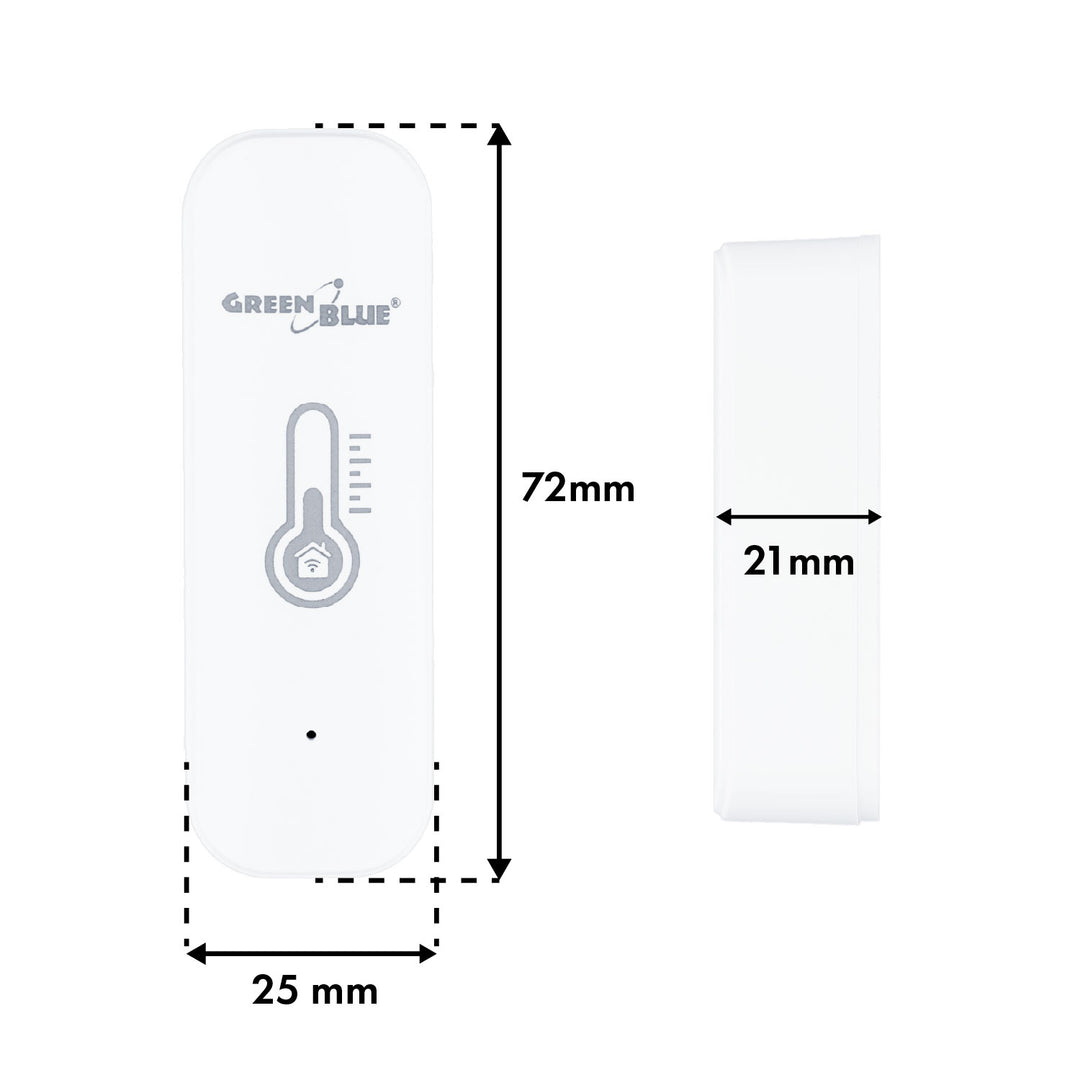 Senzor teploty a vlhkosti WiFi GreenBlue, Android/iOS/Alexa/Google Home, 3,0 V DC, LR03x2, GB737