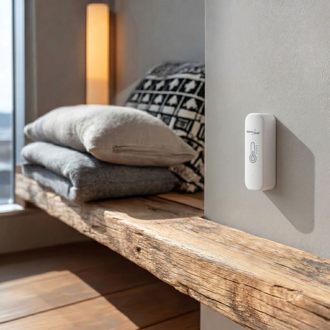 Senzor teploty a vlhkosti WiFi GreenBlue, Android/iOS/Alexa/Google Home, 3,0 V DC, LR03x2, GB737