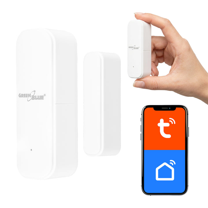 Bezdrátový kontakt / WiFi snímač otevření GreenBlue, Android/iOS, pro dveře / okna, 3,0 V DC, LR03x2, GB479 W