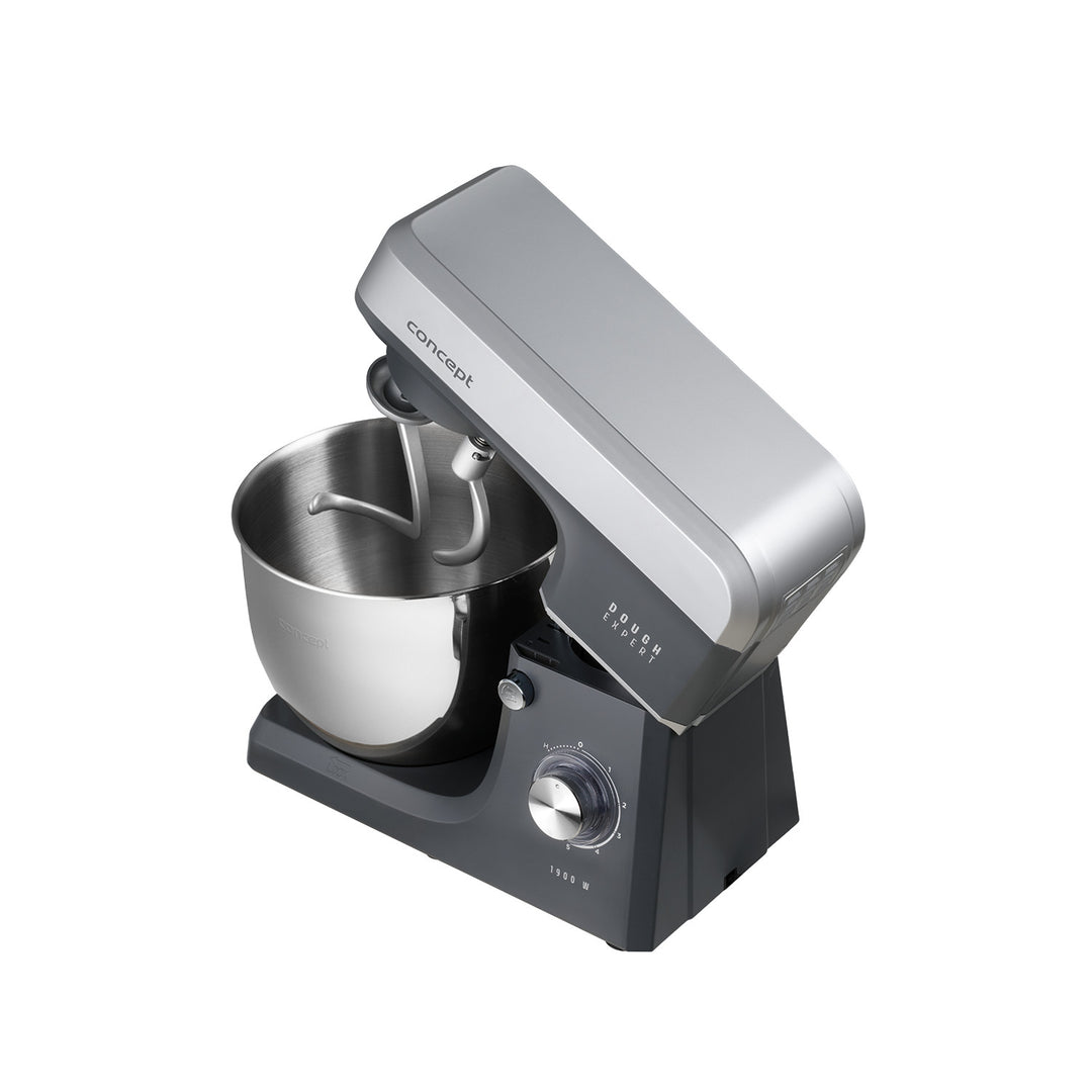 Kuchyňský robot Concept Dough Expert s planetárním mícháním, výkon 1900 W, dvojitý hnětací hák, funkce vyhřívání mísy, 6 různých rychlostí, RM6010