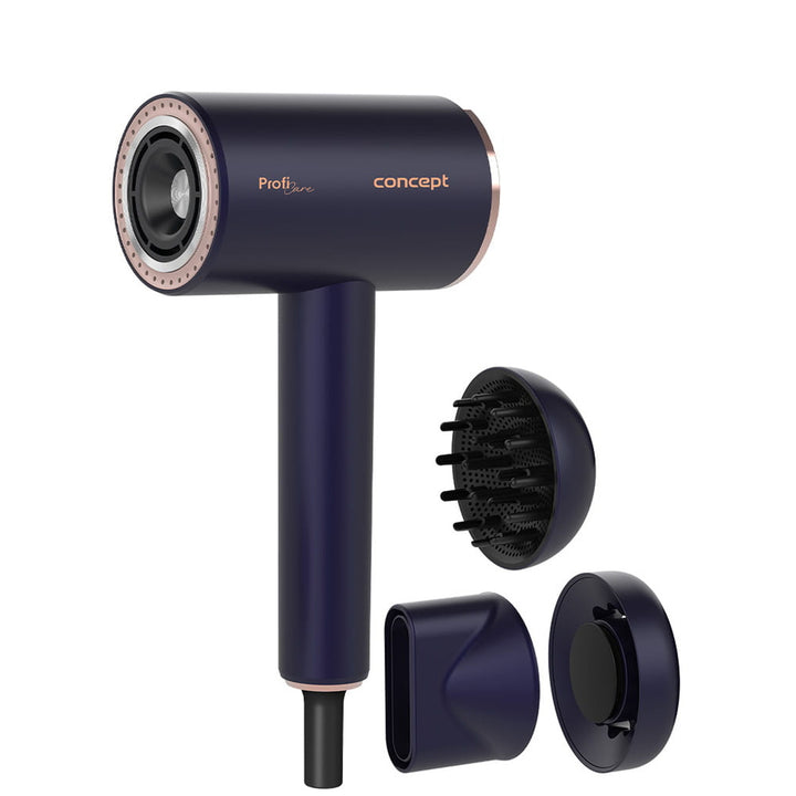 Fén Concept ProfiCare, motor BLDC, magnetické nástavce, funkce Oil Therapy, režim pro děti, funkce Cold Mode, VV8100