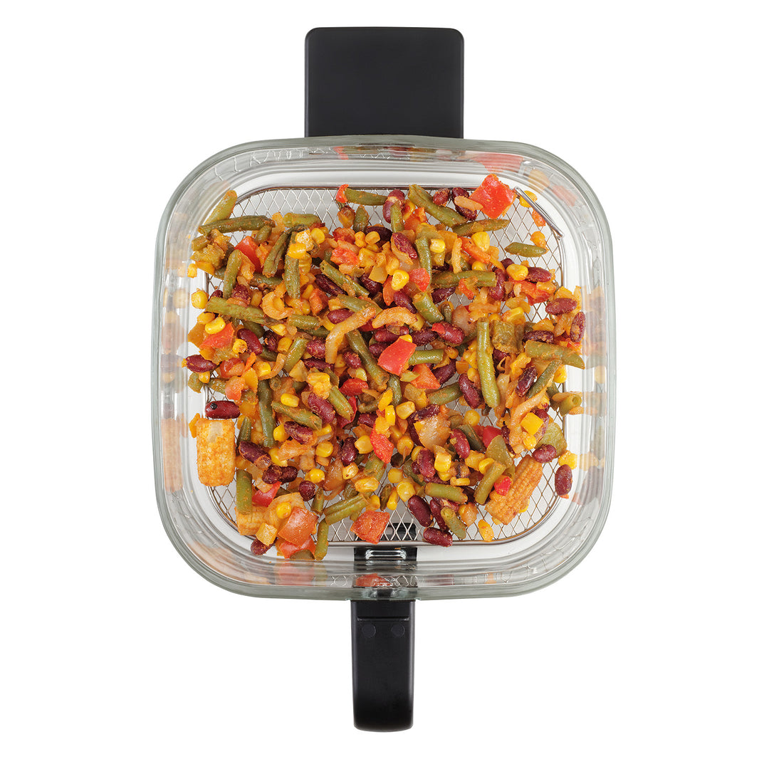 Bezolejová fritéza Concept Glass&Fast, objem 5,5 l, 7 programů, dotykový LED displej, zdravý režim smažení, skleněná nádoba, FR5500