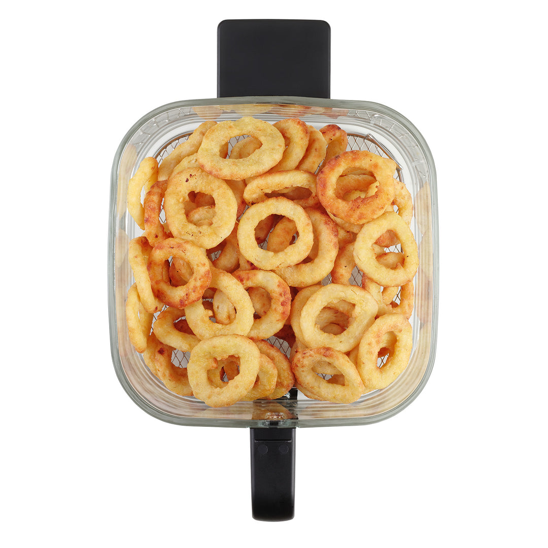 Bezolejová fritéza Concept Glass&Fast, objem 5,5 l, 7 programů, dotykový LED displej, zdravý režim smažení, skleněná nádoba, FR5500