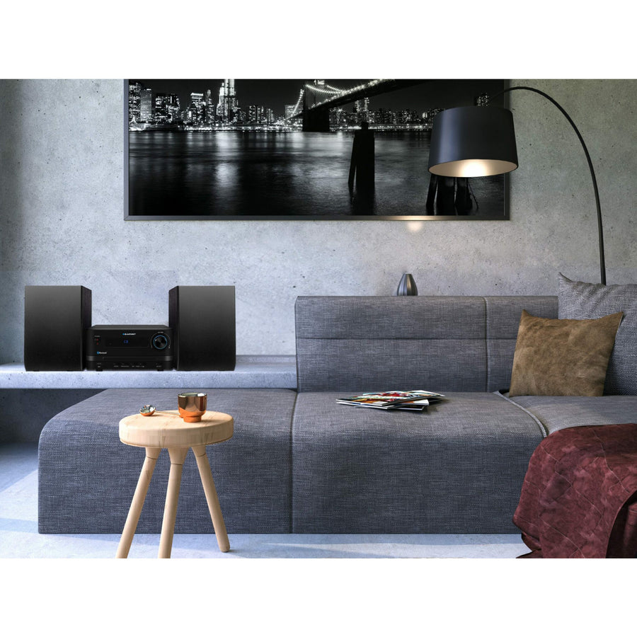 Mikrotower Blaupunkt, výkon 45 W, FM rádio, AUX konektor a USB konektor, Bluetooth, MS14BT