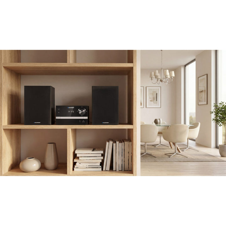 Mikrotower Blaupunkt, Bluetooth, FM rádio, výkon 20 W RMS, budík, CD/MP3/USB/AUX, MS9BT