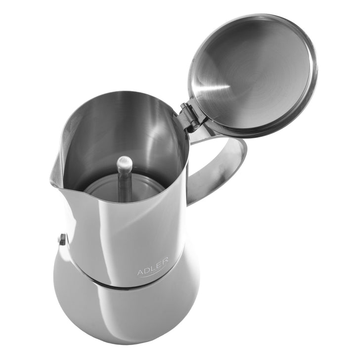 Kávovar Adler, kávovar na espresso, objem 620 ml, stříbrná ocelová barva, AD 4417