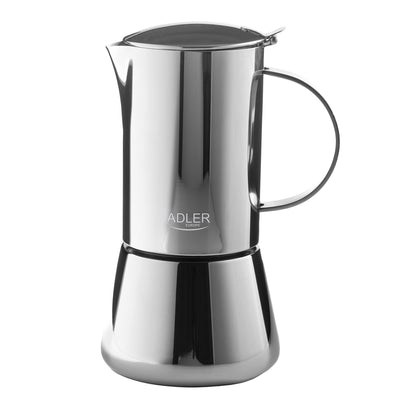 Kávovar Adler, kávovar na espresso, objem 620 ml, stříbrná ocelová barva, AD 4417