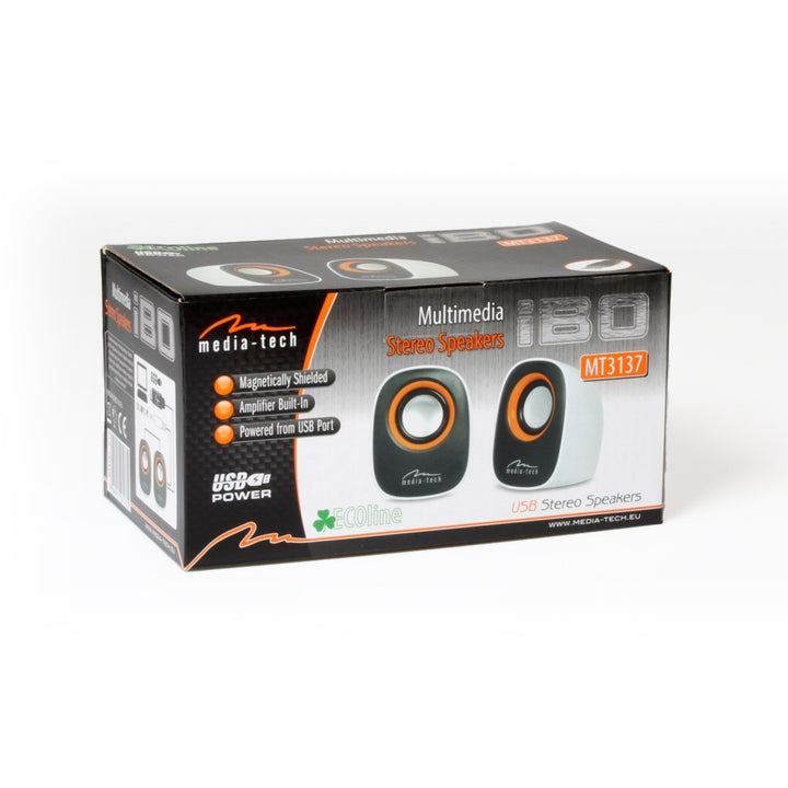 Počítačové reproduktory 2.0 napájené přes USB, Media-Tech, MT3137