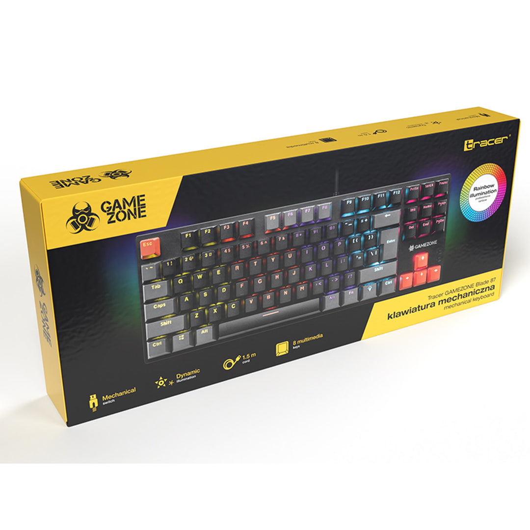 Mechanická klávesnice Tracer, barevné podsvícení rainbow, GAMEZONE Blade 87