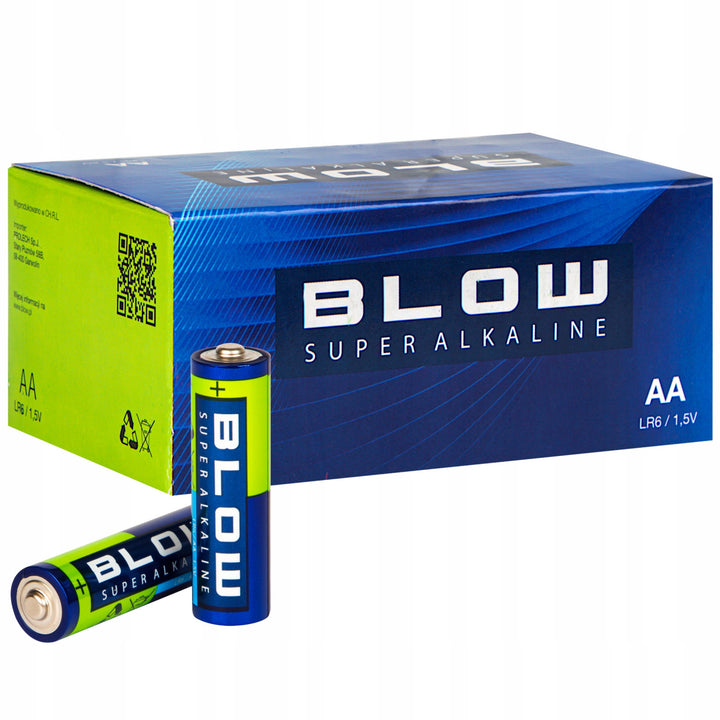 Alkalické baterie AA Blow, LR6, napětí 1,5 V, sada 40 kusů