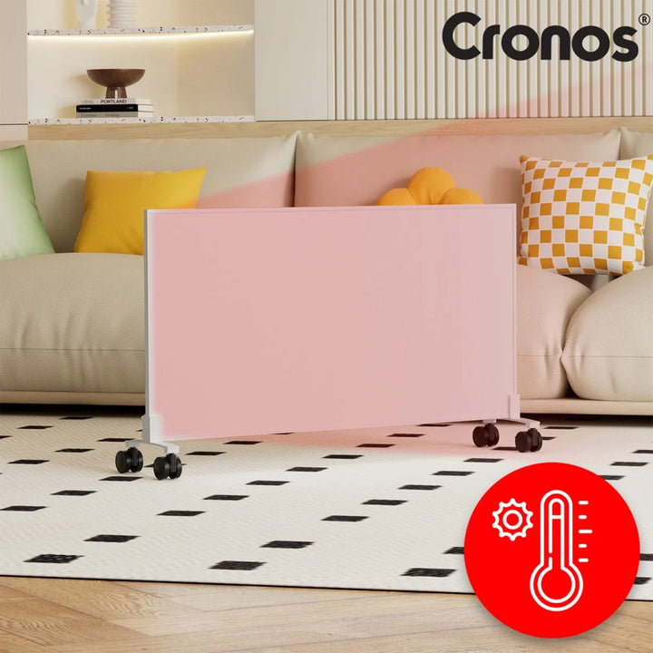 Infračervený ohřívač Cronos, 800 W, ideální pro alergiky, matný povrch, ultratenký, vestavěný termostat a dálkové ovládání pomocí telefonu nebo dálkového ovladače, Carbon P800 TWP