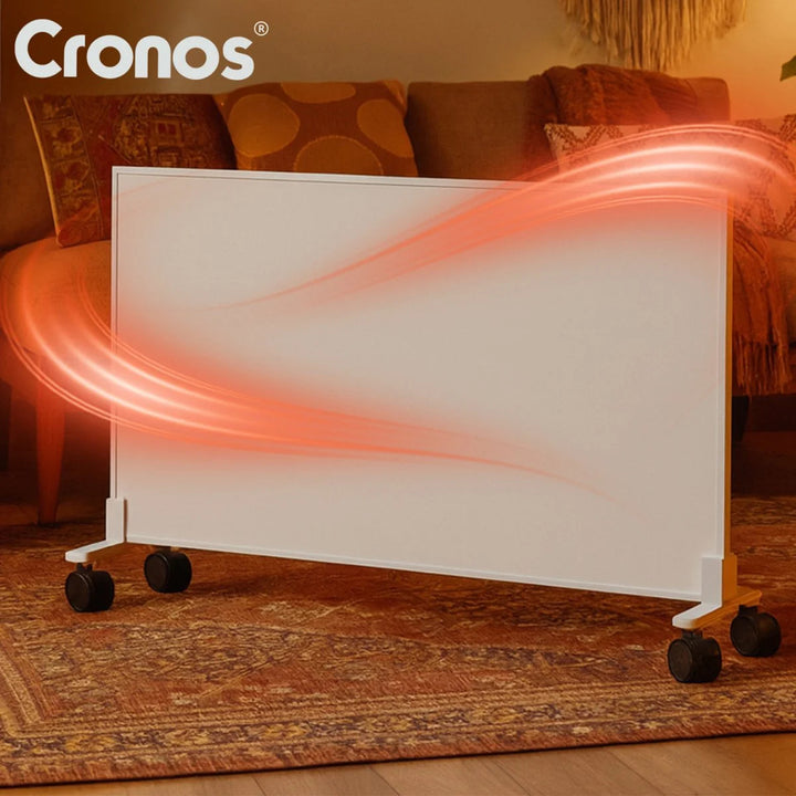 Infračervený ohřívač Cronos, 800 W, ideální pro alergiky, matný povrch, ultratenký, vestavěný termostat a dálkové ovládání pomocí telefonu nebo dálkového ovladače, Carbon P800 TWP