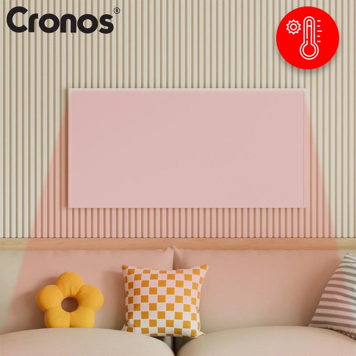 Infračervený ohřívač Cronos, 800 W, ideální pro alergiky, matný povrch, ultratenký, vestavěný termostat a dálkové ovládání pomocí telefonu nebo dálkového ovladače, Carbon P800 TWP