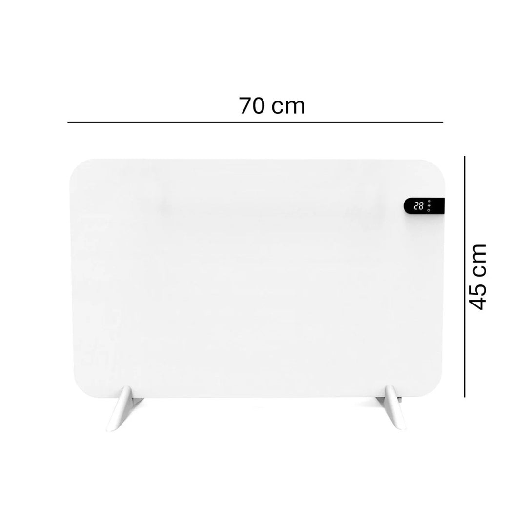Elektrický radiátor Cronos, barva bílá, výkon 450 W, vytápění místnosti do 14 m2, vestavěný termostat, ovládání pomocí dálkového ovladače, funkce detekce otevřeného okna, nožičky v sadě, WFH-450TW