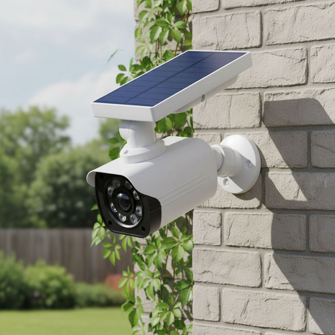 Solární falešná kamera, blikající dioda, pohybový senzor, LED osvětlení, samolepka zdarma, SOL1800S, 2 kusy