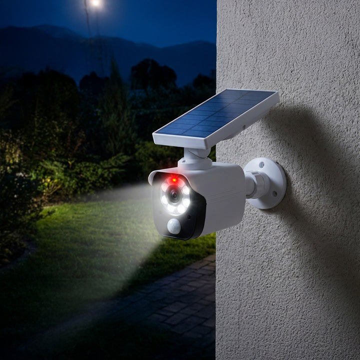 Solární atrapa kamery, blikající dioda, pohybový senzor, LED osvětlení, samolepka zdarma, SOL1800S, 4 kusy