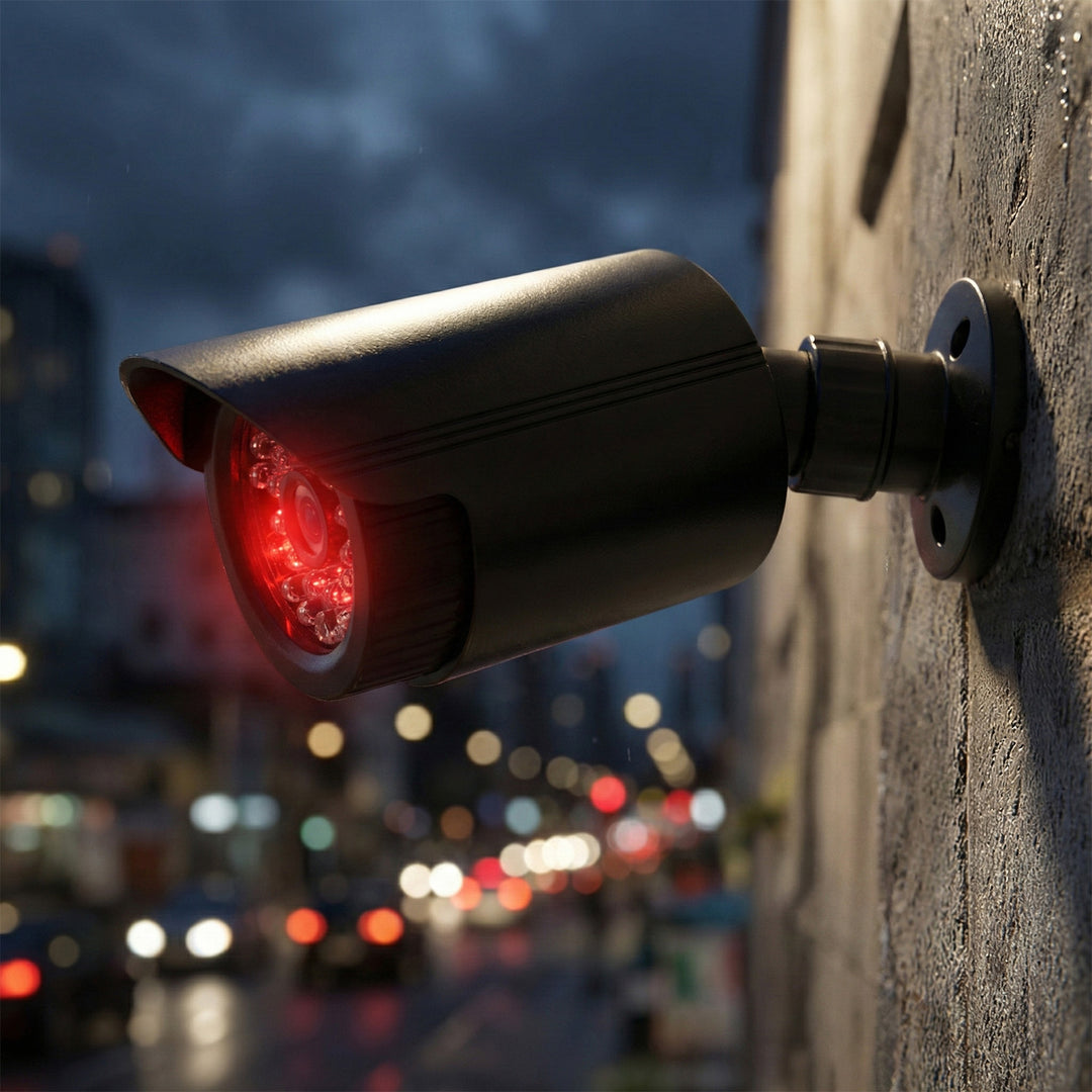 Sada dvou atrap tubusových kamer, IR LED diody, černé, napájení 2xAA (v balení), ABS, IR1800 BT