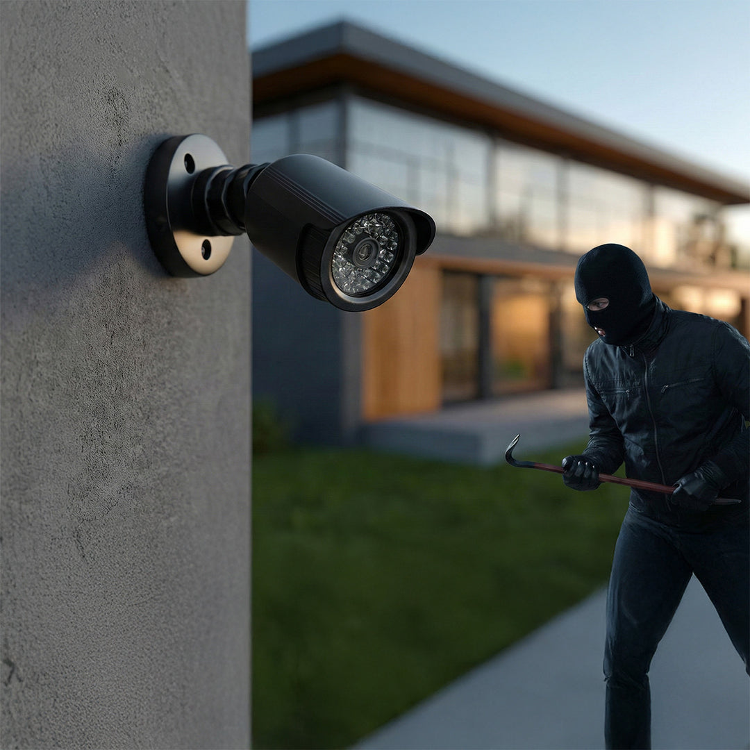 Atrapa kamery tubowej, diody IR LED, czarna, zasilanie 2xAA (w zestawie), ABS, IR1800 B