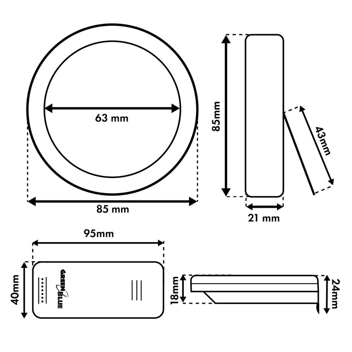 Bezdrátová meteorologická stanice GreenBlue, teplota IN/OUT, hodiny, volba °C / °F, dosah až 60 m, GB162, 4x baterie AAA