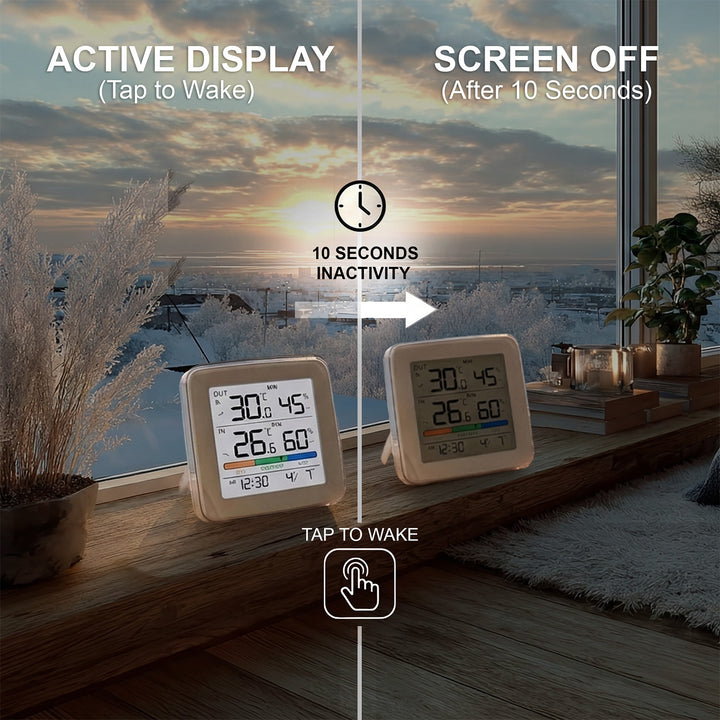 Bezdrátová meteorologická stanice GreenBlue, teplota + vlhkost IN/OUT, hodiny + budík + datum, volba °C / °F, dosah až 60 m, GB169, 4x baterie AAA