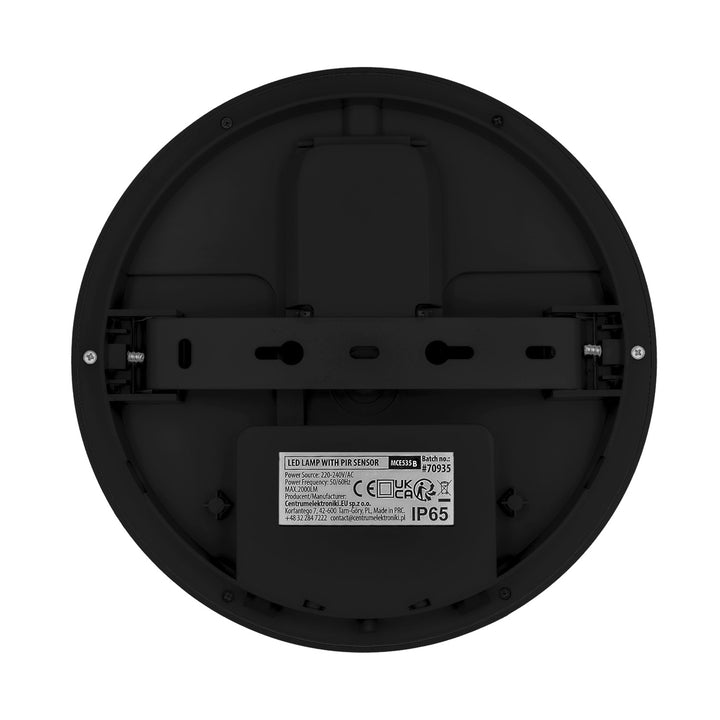 LED svítidlo s pohybovým senzorem Maclean, PIR senzor, černé, 10 W/15 W/18 W, IP65, možnost volby barevné teploty 3000/4000/6000 K, MCE535 B