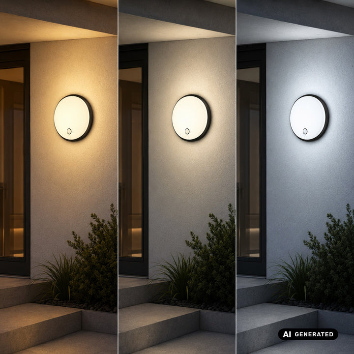 LED svítidlo s pohybovým senzorem Maclean, PIR senzor, černé, 10 W/15 W/18 W, IP65, možnost volby barevné teploty 3000/4000/6000 K, MCE535 B