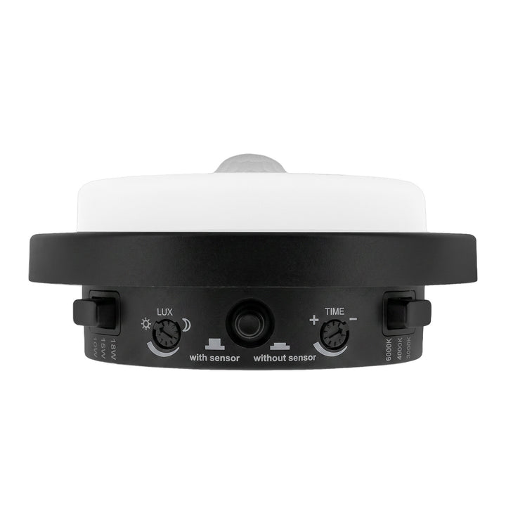 LED svítidlo s pohybovým senzorem Maclean, senzor PIR, černé, 10 W/15 W/18 W, IP65, možnost volby barevné teploty 3000/4000/6000 K, MCE534 B