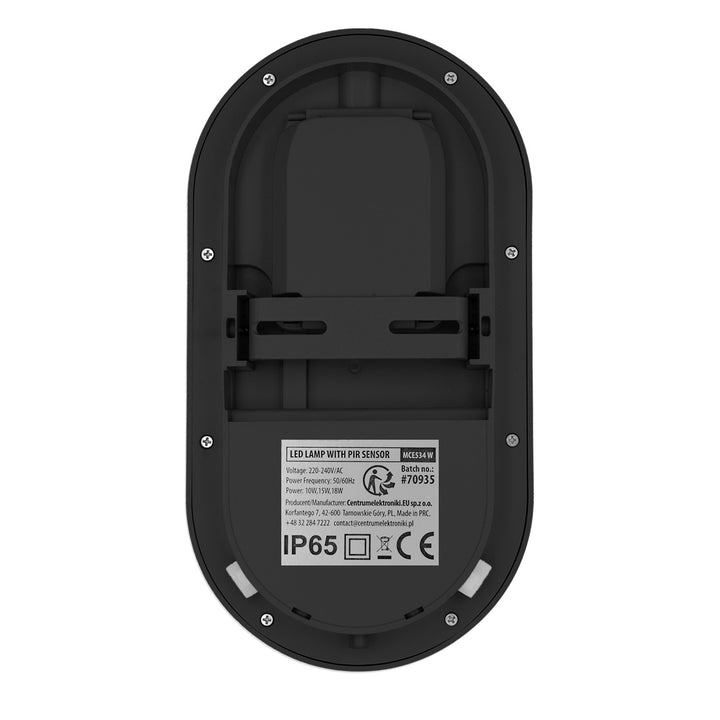 LED svítidlo s pohybovým senzorem Maclean, senzor PIR, černé, 10 W/15 W/18 W, IP65, možnost volby barevné teploty 3000/4000/6000 K, MCE534 B
