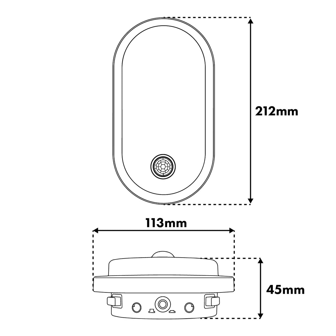 LED svítidlo s pohybovým senzorem Maclean, senzor PIR, černé, 10 W/15 W/18 W, IP65, možnost volby barevné teploty 3000/4000/6000 K, MCE534 B