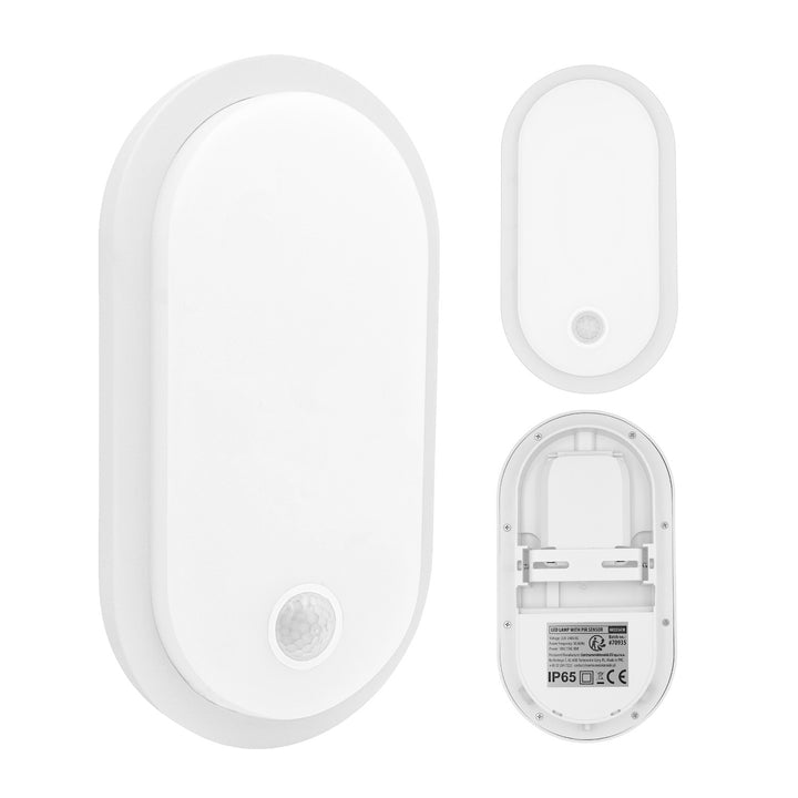 LED svítidlo s pohybovým čidlem Maclean, PIR čidlo, bílé, 10 W/15/18 W, IP65, možnost změny barevné teploty 3000/4000/6000 K, MCE534 W