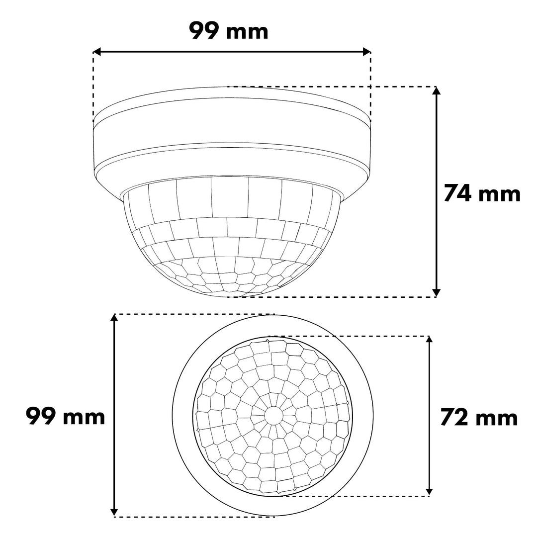 PIR snímač přítomnosti Maclean, pro montáž na povrch, dosah 10 × 40 m, 1000 W/2000 W, 220–240 V AC, 50/60 Hz, MCE823