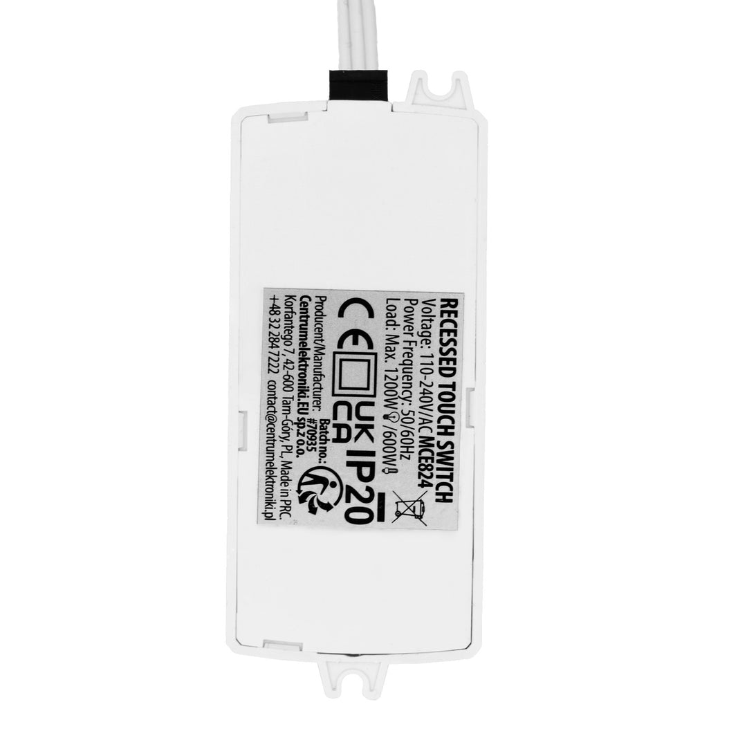 Dotykový spínač pro zapuštěnou montáž Maclean, <40 mm, 110–240 V AC, max. zatížení 600 W pro LED, MCE824