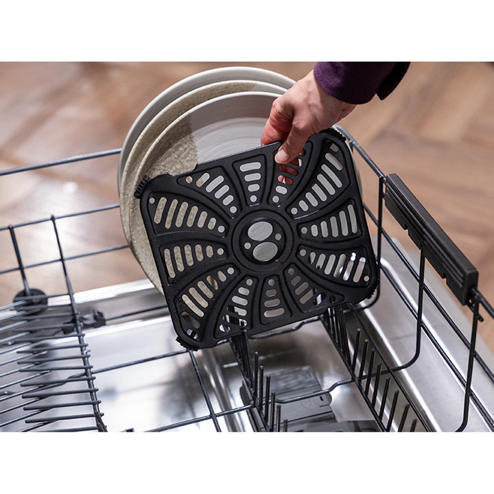 Bezolejová fritéza LAFE, horkovzdušná fritéza, 2 komory 5 l, výkon 2460 W, LCD displej, Dual Fry