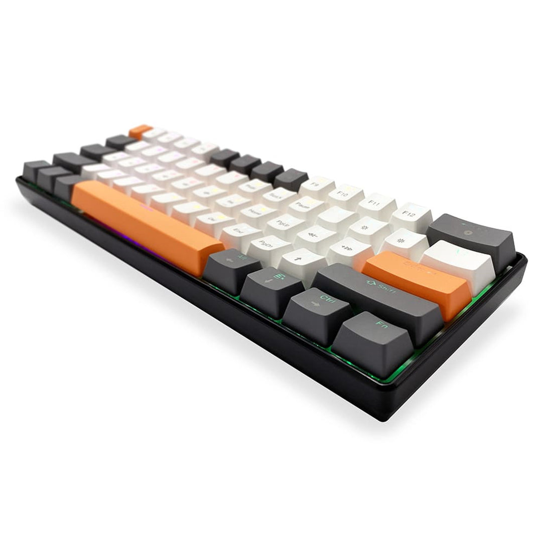 ZONE 61 – herní mechanická klávesnice typu short 60 %, mechanické spínače silent RED, barevné podsvícení, 61 kláves, USB-C, Mediatech