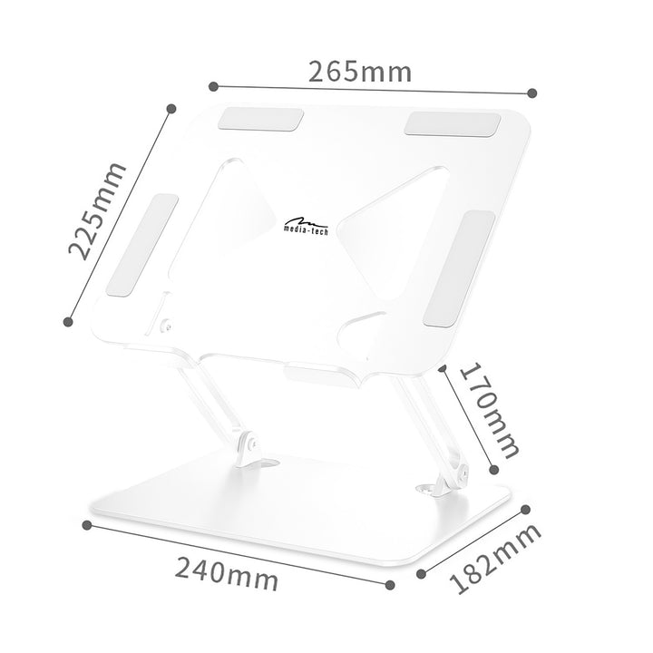 Nastavitelný, ergonomický stojan na notebooky 10–17 palců LAPTOP STAND MT2661W, Mediatech