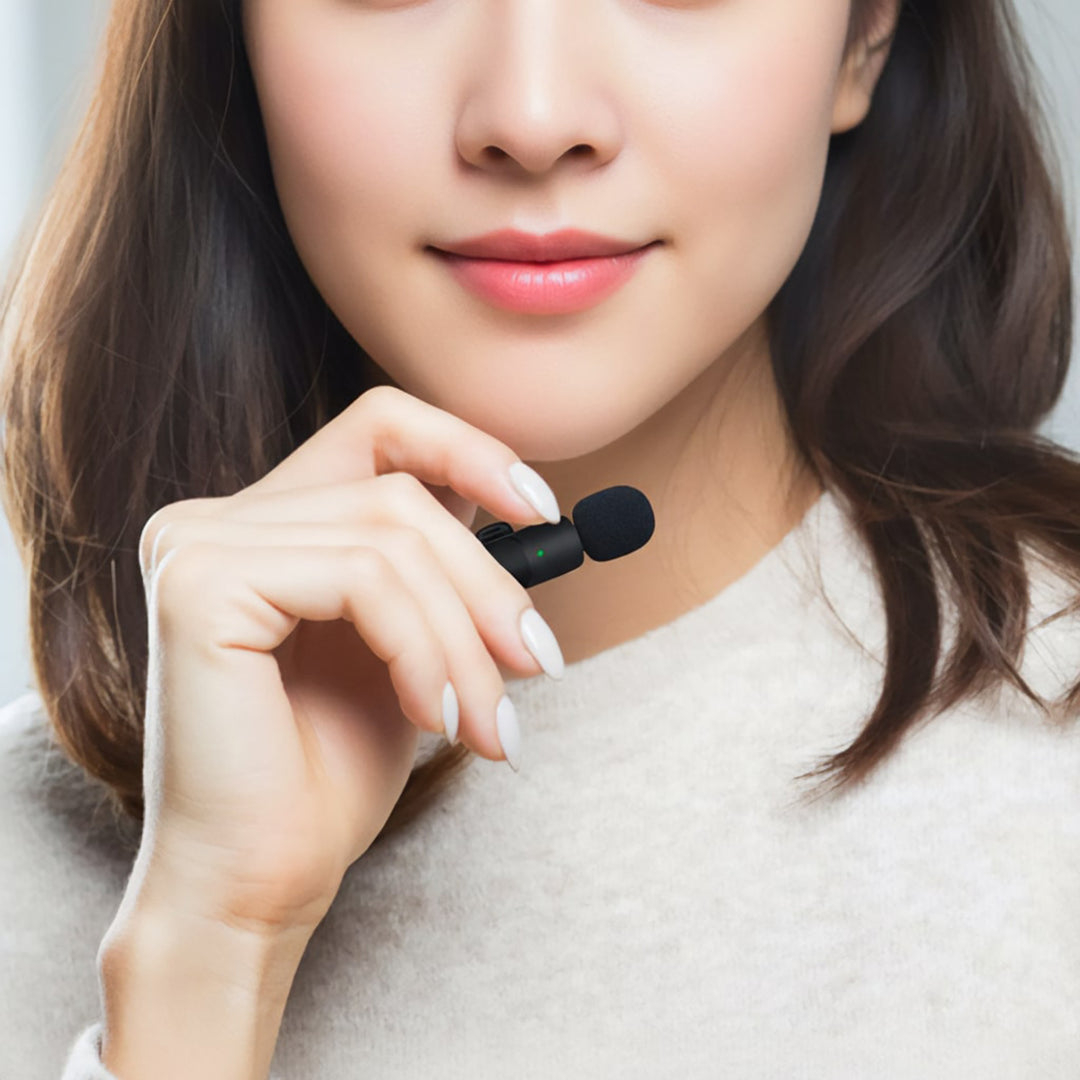 MICRO-MIC DUO – 2x bezdrátový klopový mikrofon (sada), s klipem, iOS a Android (OTG), mini, supercitlivý. USB-C a LIGHTNING, Mediatech