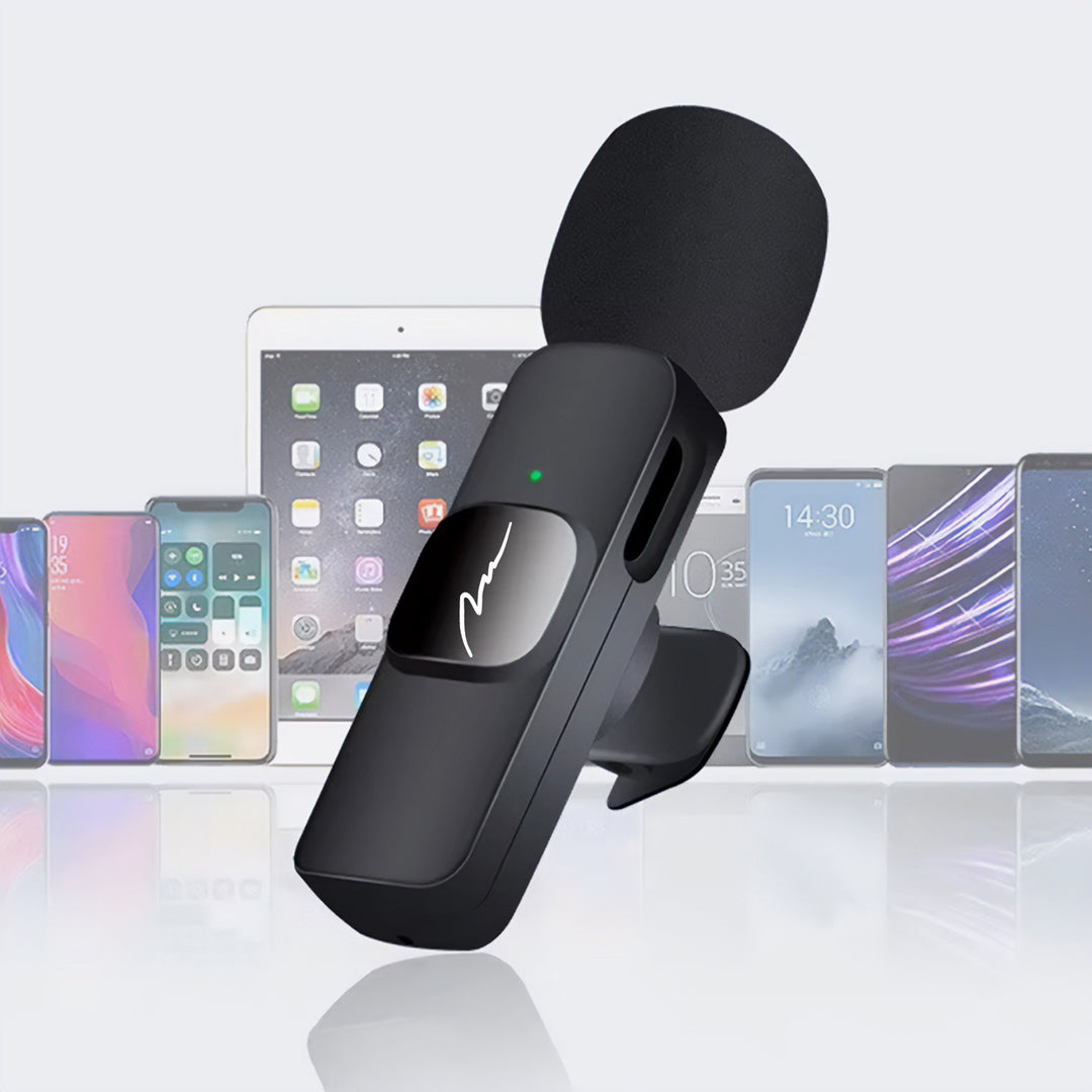 MICRO-MIC DUO – 2x bezdrátový klopový mikrofon (sada), s klipem, iOS a Android (OTG), mini, supercitlivý. USB-C a LIGHTNING, Mediatech