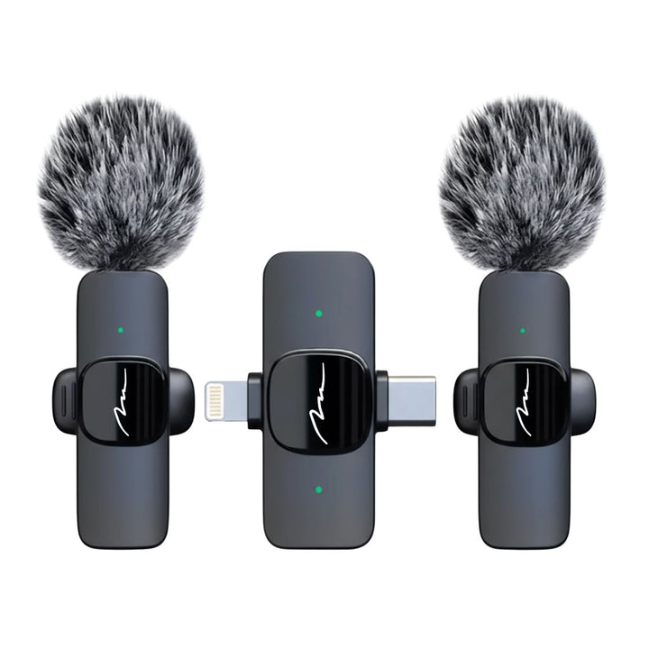 MICRO-MIC DUO – 2x bezdrátový klopový mikrofon (sada), s klipem, iOS a Android (OTG), mini, supercitlivý. USB-C a LIGHTNING, Mediatech